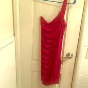 Slinky red dress
